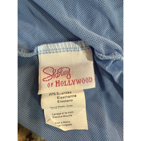 Shirley of Hollywood Lingerie Sexy Sheer Blue Lace Babydoll Peekaboo Cutouts XL - Picture 11 of 12